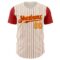 Custom Cream Red Pinstripe Gold Authentic Two Tone Baseball Jersey