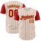 Custom Cream Red Pinstripe Old Gold Authentic Two Tone Baseball Jersey
