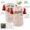 Custom Cream Red Pinstripe White-Kelly Green Authentic Two Tone Baseball Jersey