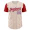 Custom Cream Red Pinstripe White-Light Blue Authentic Two Tone Baseball Jersey