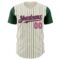 Custom Cream Green Pinstripe Pink Authentic Two Tone Baseball Jersey