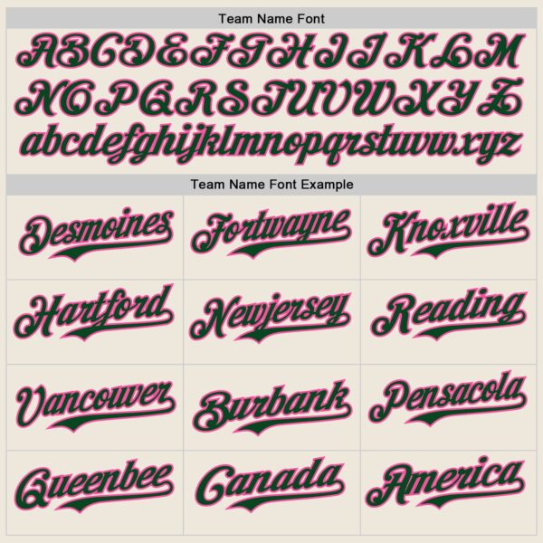 Custom Cream Green Pinstripe Pink Authentic Two Tone Baseball Jersey