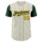 Custom Cream Green Pinstripe Gold Authentic Two Tone Baseball Jersey