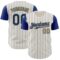 Custom Cream Royal Pinstripe Old Gold Authentic Two Tone Baseball Jersey