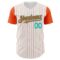 Custom White Orange Pinstripe Aqua Authentic Two Tone Baseball Jersey
