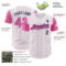 Custom White Pink Pinstripe Navy Authentic Two Tone Baseball Jersey