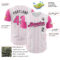 Custom White Pink Pinstripe Black Authentic Two Tone Baseball Jersey