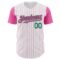 Custom White Pink Pinstripe Kelly Green Authentic Two Tone Baseball Jersey