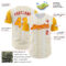 Custom White Gold Pinstripe Red Authentic Two Tone Baseball Jersey