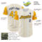 Custom White Gold Pinstripe Navy Authentic Two Tone Baseball Jersey