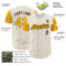 Custom White Gold Pinstripe Brown Authentic Two Tone Baseball Jersey