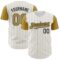 Custom White Old Gold Pinstripe Black Authentic Two Tone Baseball Jersey