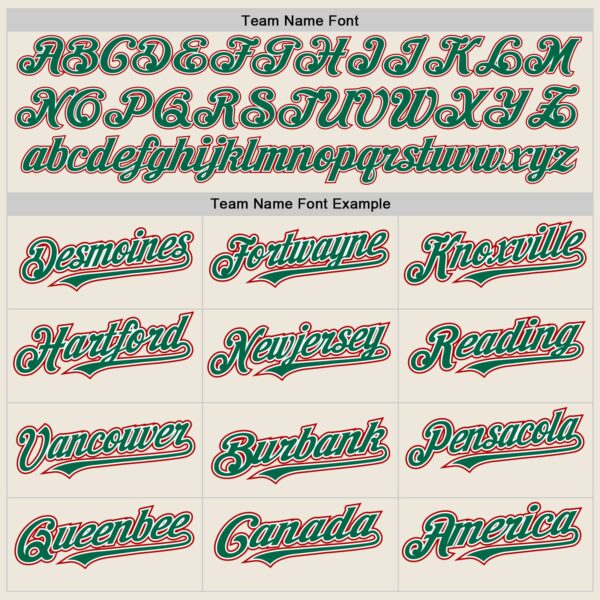 Custom Cream Kelly Green Pinstripe White-Red Authentic Two Tone Baseball Jersey
