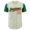 Custom Cream Kelly Green Pinstripe Orange Authentic Two Tone Baseball Jersey