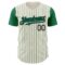 Custom Cream Kelly Green Pinstripe Black Authentic Two Tone Baseball Jersey