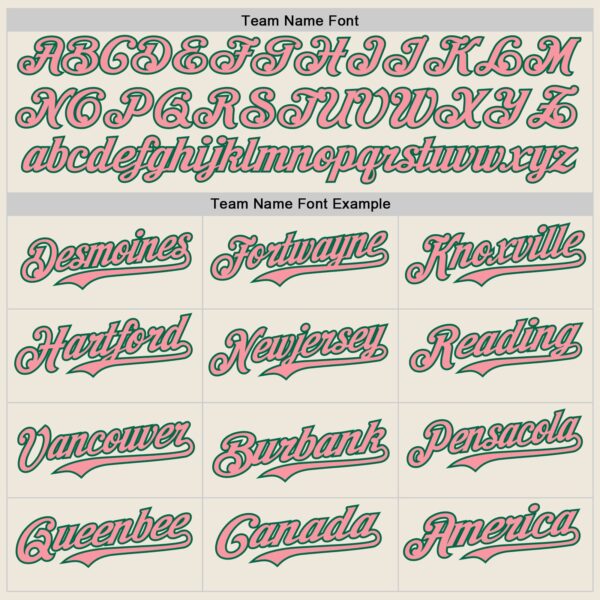 Custom Cream Kelly Green Pinstripe Medium Pink Authentic Two Tone Baseball Jersey