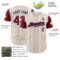Custom Cream Crimson Pinstripe Navy Authentic Two Tone Baseball Jersey