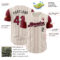 Custom Cream Crimson Pinstripe Black Authentic Two Tone Baseball Jersey