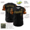 Custom Black Old Gold-Orange Digital Camo Two Tone Authentic Baseball Jersey