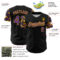 Custom Black Purple-Gold Digital Camo Two Tone Authentic Baseball Jersey