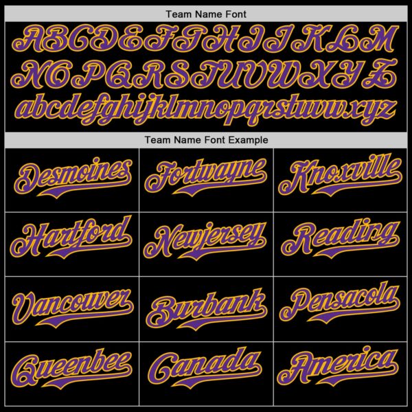 Custom Black Purple-Gold Digital Camo Two Tone Authentic Baseball Jersey