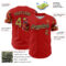 Custom Red Old Gold-Navy Digital Camo Two Tone Authentic Baseball Jersey