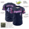 Custom Navy Light Blue-Pink Digital Camo Two Tone Authentic Baseball Jersey