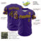 Custom Purple Black-Gold Digital Camo Two Tone Authentic Baseball Jersey