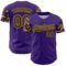 Custom Purple Black-Gold Digital Camo Two Tone Authentic Baseball Jersey
