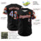 Custom Black Powder Blue Orange-White Digital Camo Two Tone Authentic Baseball Jersey
