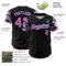 Custom Black Pink Sky Blue-White Digital Camo Two Tone Authentic Baseball Jersey