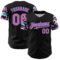 Custom Black Pink Sky Blue-White Digital Camo Two Tone Authentic Baseball Jersey