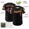 Custom Black Purple Gold-White Digital Camo Two Tone Authentic Baseball Jersey
