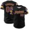 Custom Black Purple Gold-White Digital Camo Two Tone Authentic Baseball Jersey
