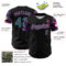 Custom Black Teal Pink-Purple Digital Camo Two Tone Authentic Baseball Jersey
