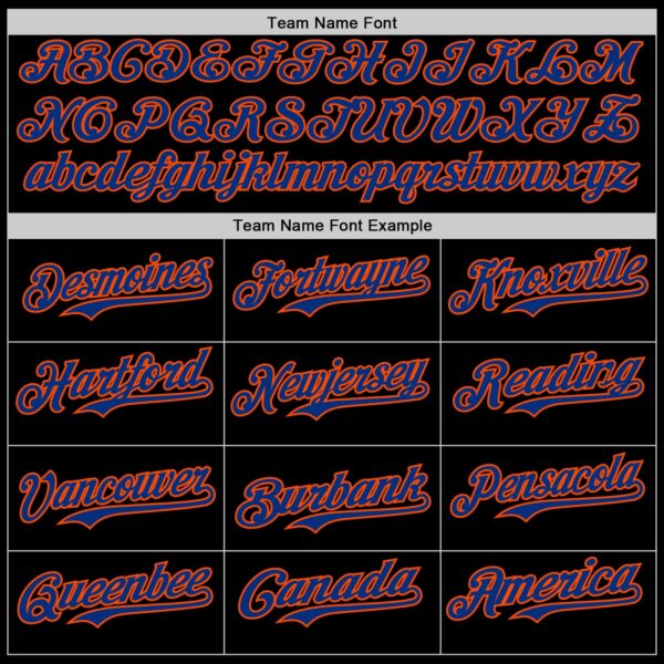 Custom Black Royal Orange-White Digital Camo Two Tone Authentic Baseball Jersey