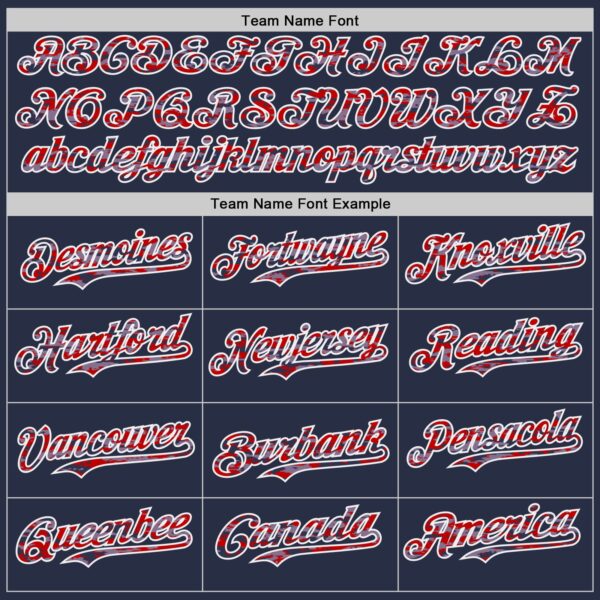 Custom Navy Camo Red-White Authentic Two Tone Baseball Jersey