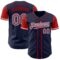 Custom Navy Camo Red-White Authentic Two Tone Baseball Jersey