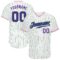 Custom White Kelly Green Pinstripe Purple-Pink Authentic Baseball Jersey