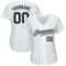 Custom White Teal Pinstripe Black-Gray Authentic Baseball Jersey