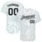 Custom White Teal Pinstripe Black-Gray Authentic Baseball Jersey