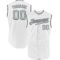 Custom White Silver-Black Authentic Sleeveless Baseball Jersey