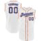 Custom White Royal-Orange Authentic Sleeveless Baseball Jersey