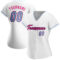 Custom White Light Blue Black-Hot Pink Authentic Baseball Jersey