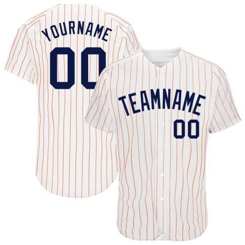 White1117_65bd35e2-16ab-4e37-aaad-ef49871af812 Custom White Orange Pinstripe Navy Authentic Baseball Jersey
