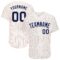 Custom White Orange Pinstripe Navy Authentic Baseball Jersey