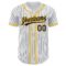 Custom White Navy Pinstripe Navy-Gold Authentic Baseball Jersey