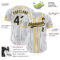 Custom White Navy Pinstripe Navy-Gold Authentic Baseball Jersey