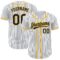 Custom White Navy Pinstripe Navy-Gold Authentic Baseball Jersey