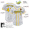 Custom White Royal Pinstripe Gold Authentic Baseball Jersey